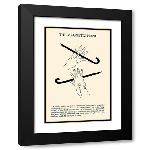 The Magnetic Hand Black Modern Wood Framed Art Print with Double Matting by Retromagic