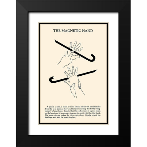 The Magnetic Hand Black Modern Wood Framed Art Print with Double Matting by Retromagic