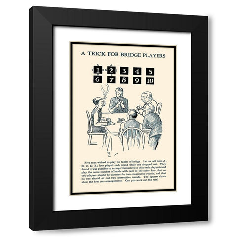 A Trick for Bridge Players Black Modern Wood Framed Art Print with Double Matting by Retromagic