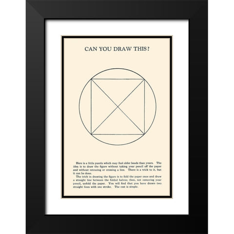 Can You Draw This? Black Modern Wood Framed Art Print with Double Matting by Retromagic