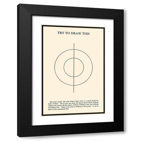 Try to Draw This Black Modern Wood Framed Art Print with Double Matting by Retromagic