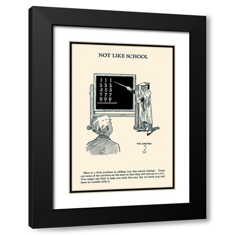 Not Like School Black Modern Wood Framed Art Print with Double Matting by Retromagic