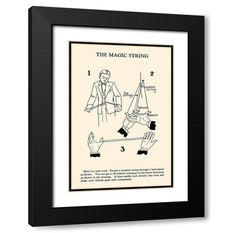 The Magic String Black Modern Wood Framed Art Print with Double Matting by Retromagic