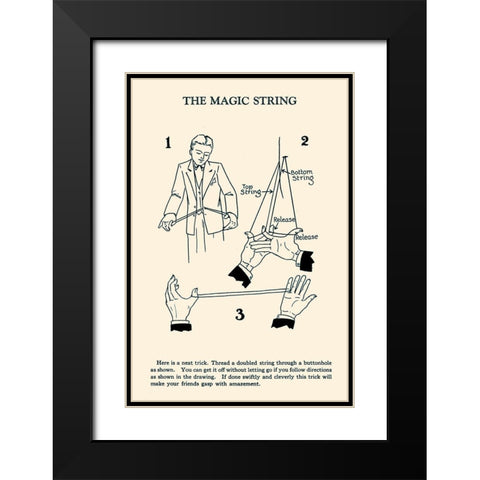 The Magic String Black Modern Wood Framed Art Print with Double Matting by Retromagic
