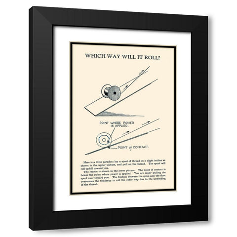 Which Way Will It Roll Black Modern Wood Framed Art Print with Double Matting by Retromagic
