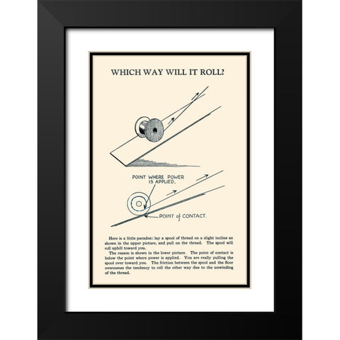 Which Way Will It Roll Black Modern Wood Framed Art Print with Double Matting by Retromagic