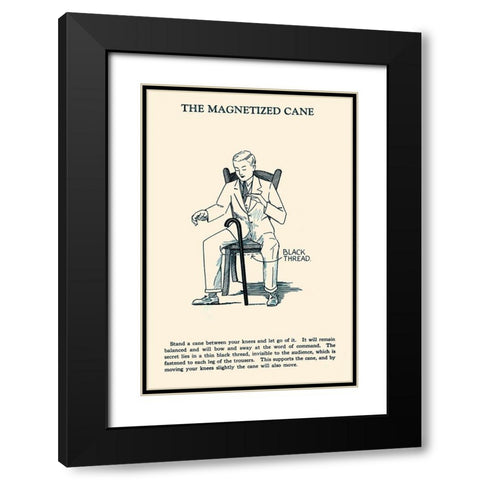 The Magnetized Cane Black Modern Wood Framed Art Print with Double Matting by Retromagic