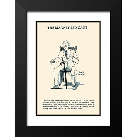 The Magnetized Cane Black Modern Wood Framed Art Print with Double Matting by Retromagic