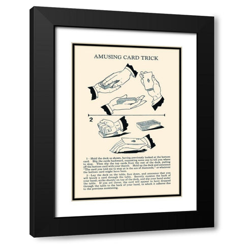 Amusing Card Trick Black Modern Wood Framed Art Print with Double Matting by Retromagic