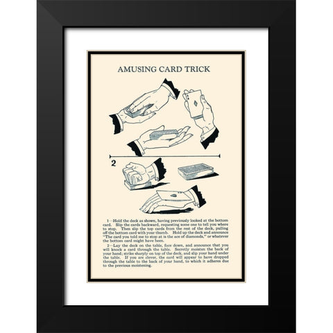 Amusing Card Trick Black Modern Wood Framed Art Print with Double Matting by Retromagic