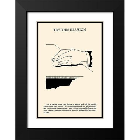 Try This Illusion Black Modern Wood Framed Art Print with Double Matting by Retromagic