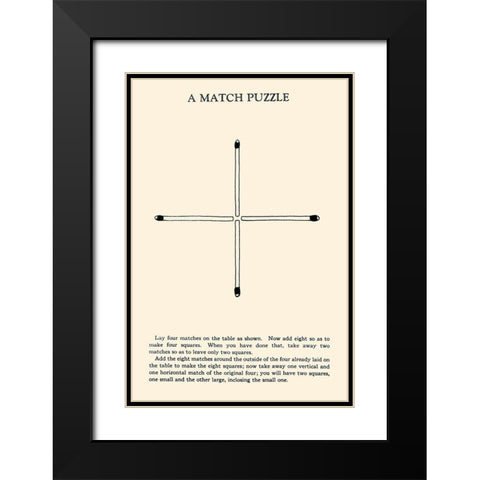 A Match Puzzle Black Modern Wood Framed Art Print with Double Matting by Retromagic