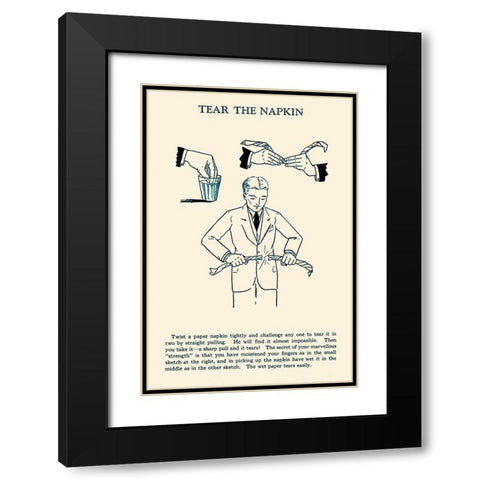 Tear the Napkin Black Modern Wood Framed Art Print with Double Matting by Retromagic