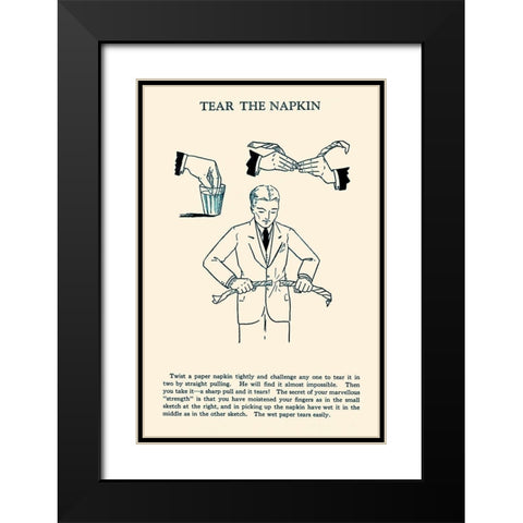 Tear the Napkin Black Modern Wood Framed Art Print with Double Matting by Retromagic