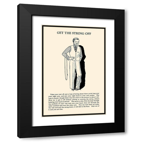 Get the String Off Black Modern Wood Framed Art Print with Double Matting by Retromagic