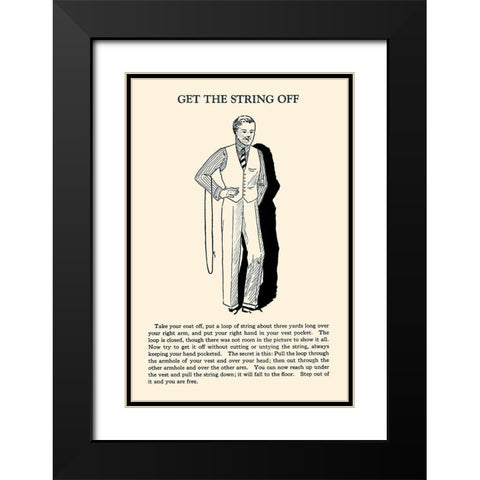 Get the String Off Black Modern Wood Framed Art Print with Double Matting by Retromagic