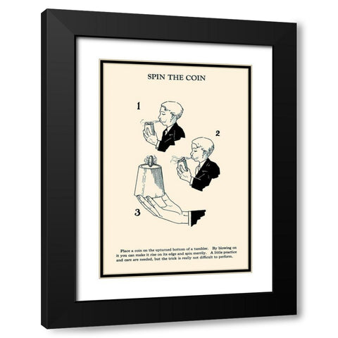 Spin The Coin Black Modern Wood Framed Art Print with Double Matting by Retromagic
