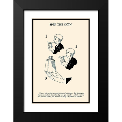 Spin The Coin Black Modern Wood Framed Art Print with Double Matting by Retromagic