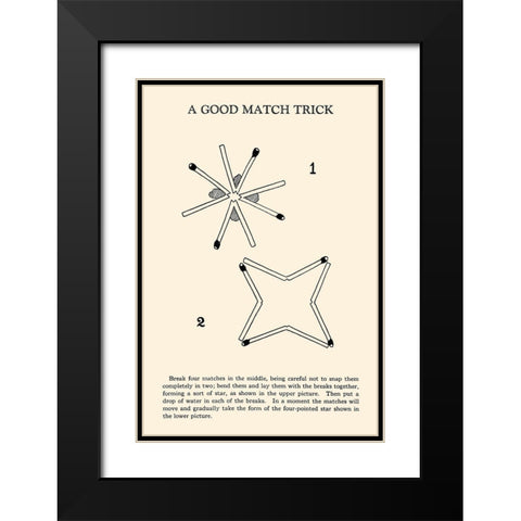 A Good Match Trick Black Modern Wood Framed Art Print with Double Matting by Retromagic