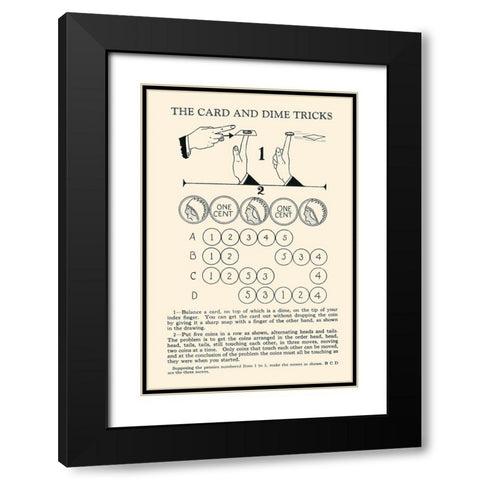 The Card and Dime Tricks Black Modern Wood Framed Art Print with Double Matting by Retromagic