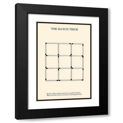 The Match Trick - Two Perfect Squares Black Modern Wood Framed Art Print with Double Matting by Retromagic