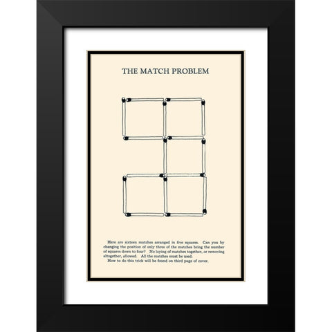The Match Problem Black Modern Wood Framed Art Print with Double Matting by Retromagic