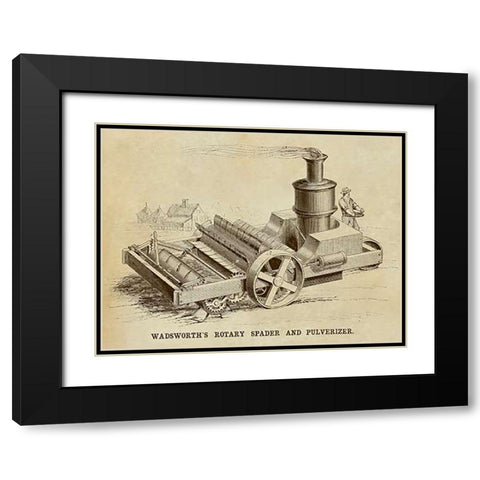 Wadsworths Rotary Spader and Pulverizer Black Modern Wood Framed Art Print with Double Matting by Inventions