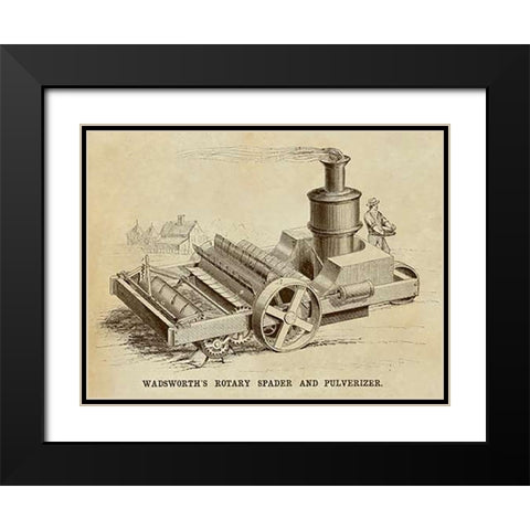 Wadsworths Rotary Spader and Pulverizer Black Modern Wood Framed Art Print with Double Matting by Inventions