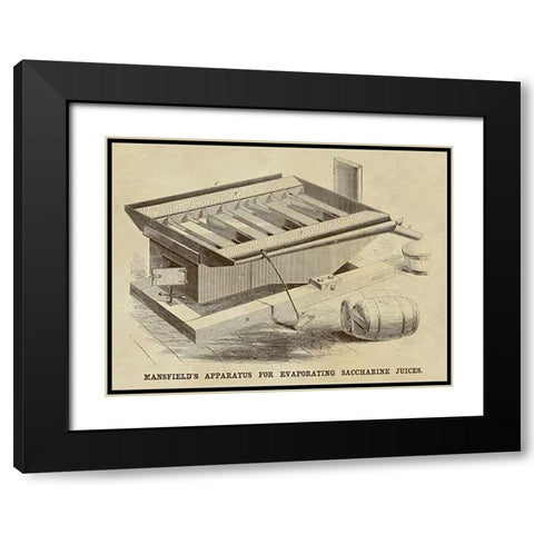 Mansfields Apparatus for Evaporating Saccharine Juices Black Modern Wood Framed Art Print with Double Matting by Inventions