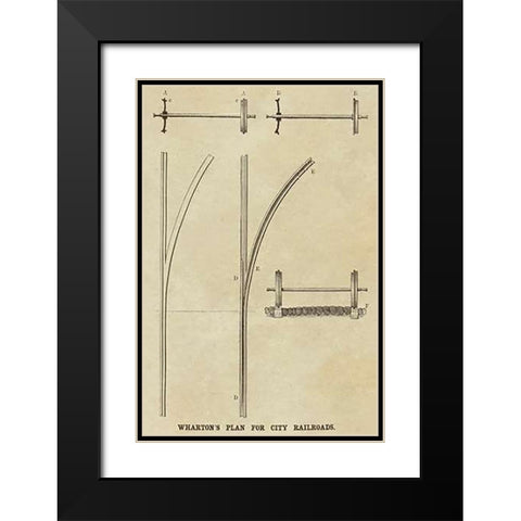 Whartons Plan for City Railroads Black Modern Wood Framed Art Print with Double Matting by Inventions