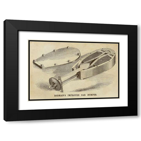 Rodmans Improved Car Bumper Black Modern Wood Framed Art Print with Double Matting by Inventions