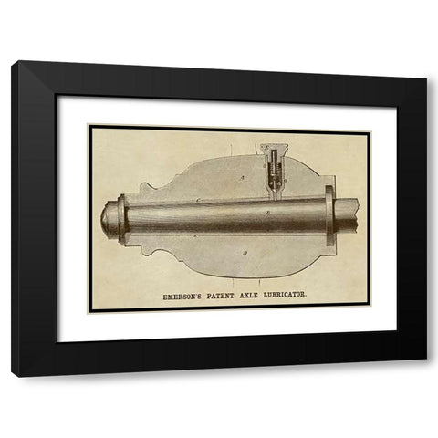 Emersons Patent Axel Lubricator Black Modern Wood Framed Art Print with Double Matting by Inventions