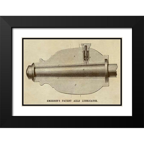 Emersons Patent Axel Lubricator Black Modern Wood Framed Art Print with Double Matting by Inventions