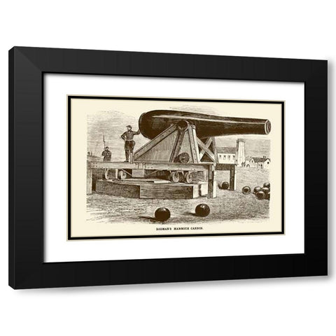 Rodmans Mammoth Cannon Black Modern Wood Framed Art Print with Double Matting by Inventions