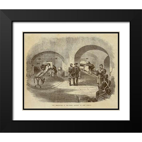 Two Embrasures in the Flank Battery of Fort Pickens Black Modern Wood Framed Art Print with Double Matting by Inventions