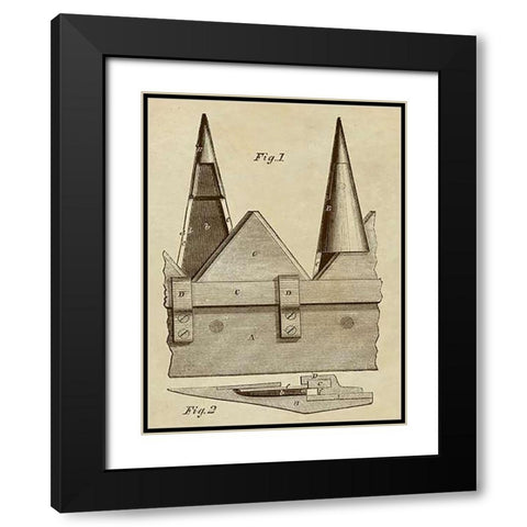 Pencil lead Cutter Black Modern Wood Framed Art Print with Double Matting by Inventions