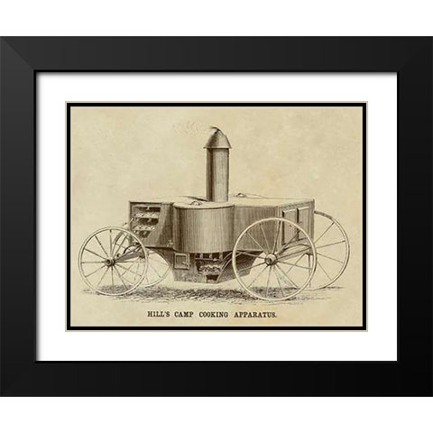 Hills Camp Cooking Apparatus Black Modern Wood Framed Art Print with Double Matting by Inventions