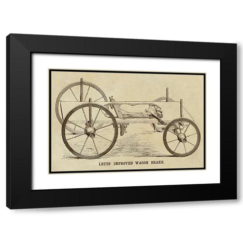 Letts Improved Wagon Brake Black Modern Wood Framed Art Print with Double Matting by Inventions