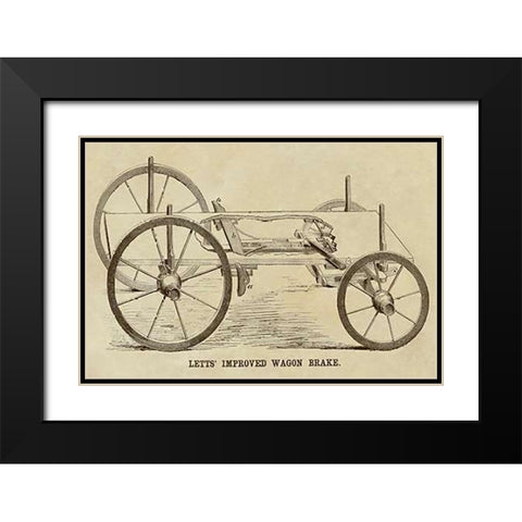 Letts Improved Wagon Brake Black Modern Wood Framed Art Print with Double Matting by Inventions