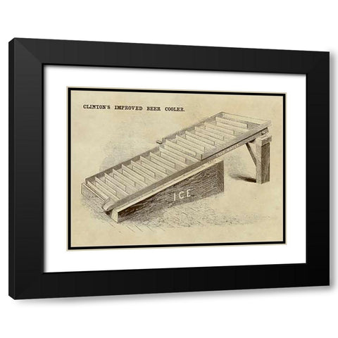 Clintons Improved Beer Cooler Black Modern Wood Framed Art Print with Double Matting by Inventions