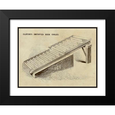 Clintons Improved Beer Cooler Black Modern Wood Framed Art Print with Double Matting by Inventions