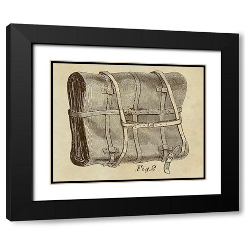 Knapsack Backpack Black Modern Wood Framed Art Print with Double Matting by Inventions