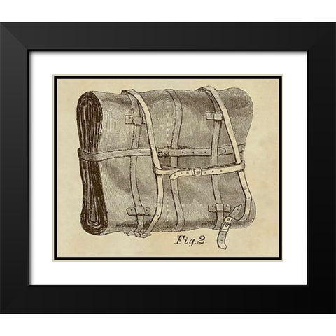 Knapsack Backpack Black Modern Wood Framed Art Print with Double Matting by Inventions