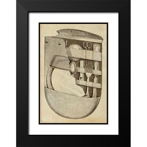 Pocket Picnic Kit Black Modern Wood Framed Art Print with Double Matting by Inventions