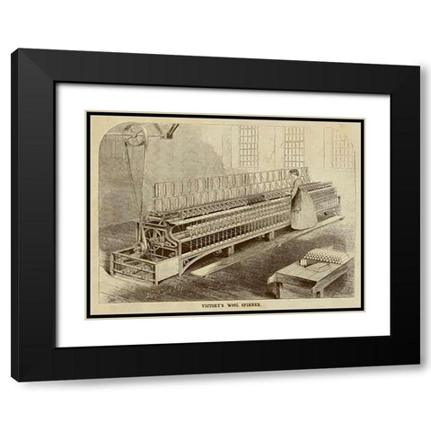 Victorys Wool Spinner Black Modern Wood Framed Art Print with Double Matting by Inventions