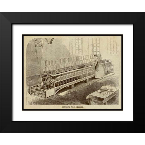 Victorys Wool Spinner Black Modern Wood Framed Art Print with Double Matting by Inventions