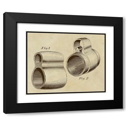 Gun Barrel Sight Black Modern Wood Framed Art Print with Double Matting by Inventions