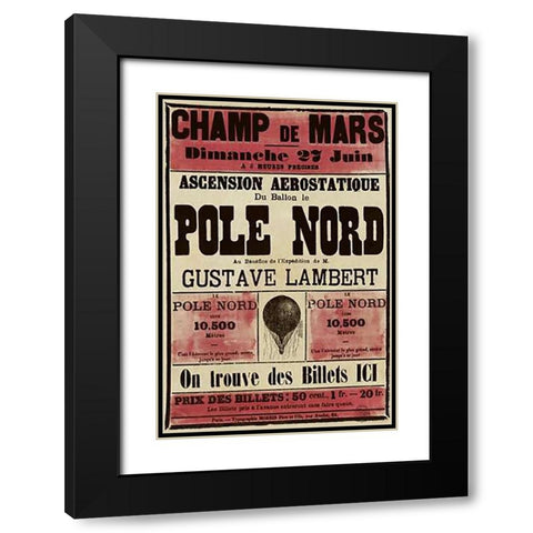 Pole Nord Black Modern Wood Framed Art Print with Double Matting by Inventions