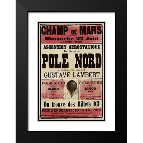 Pole Nord Black Modern Wood Framed Art Print with Double Matting by Inventions