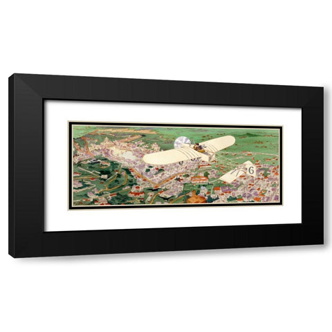 Rome to Paris by air non-stop Black Modern Wood Framed Art Print with Double Matting by Inventions